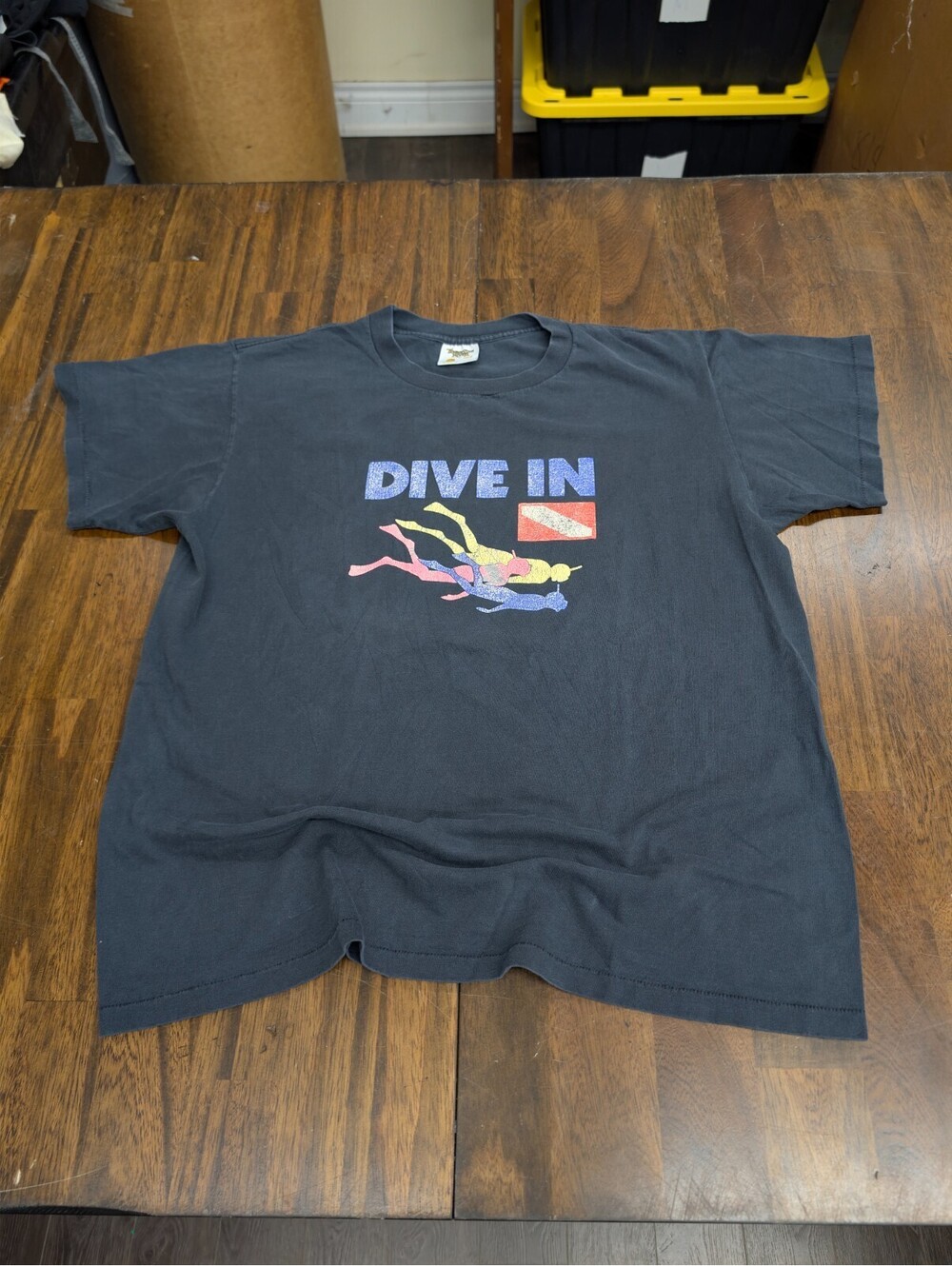 Dive In Vintage T Shirt XL Norwegian Cruise Line Scuba Flag